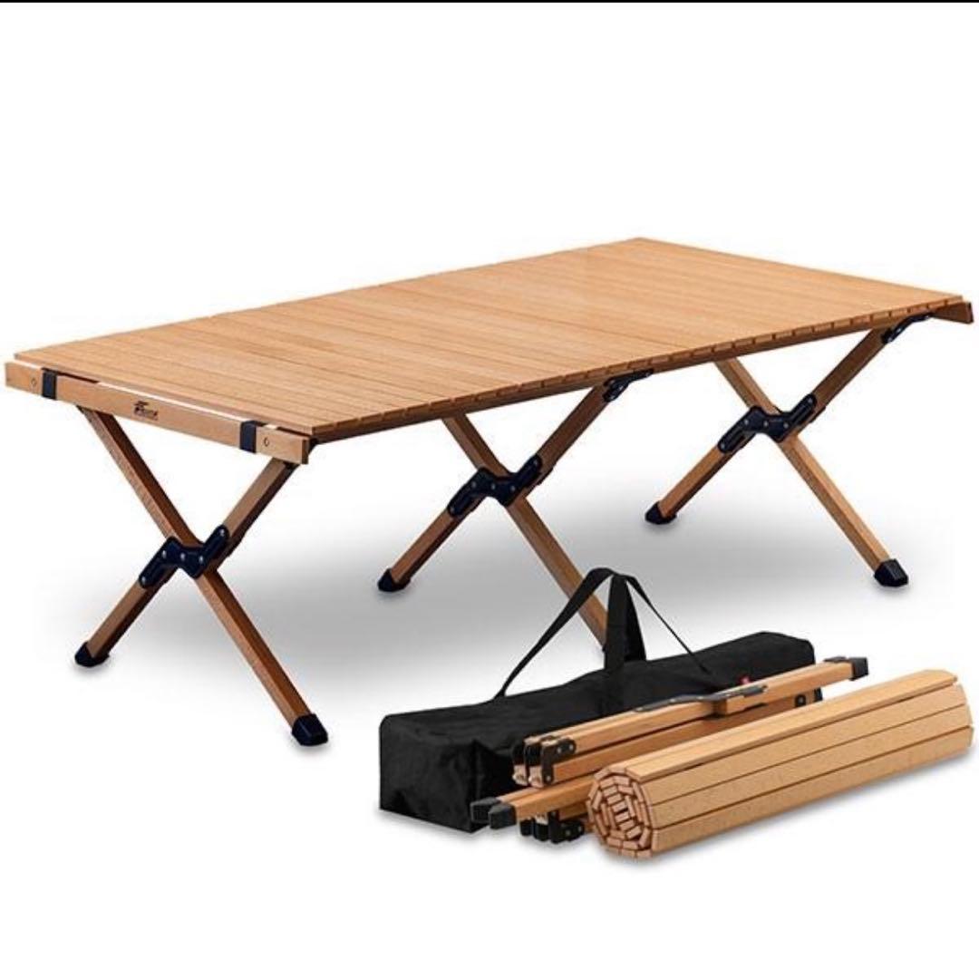 ウッドロールテーブル アウトドアテーブル 木製