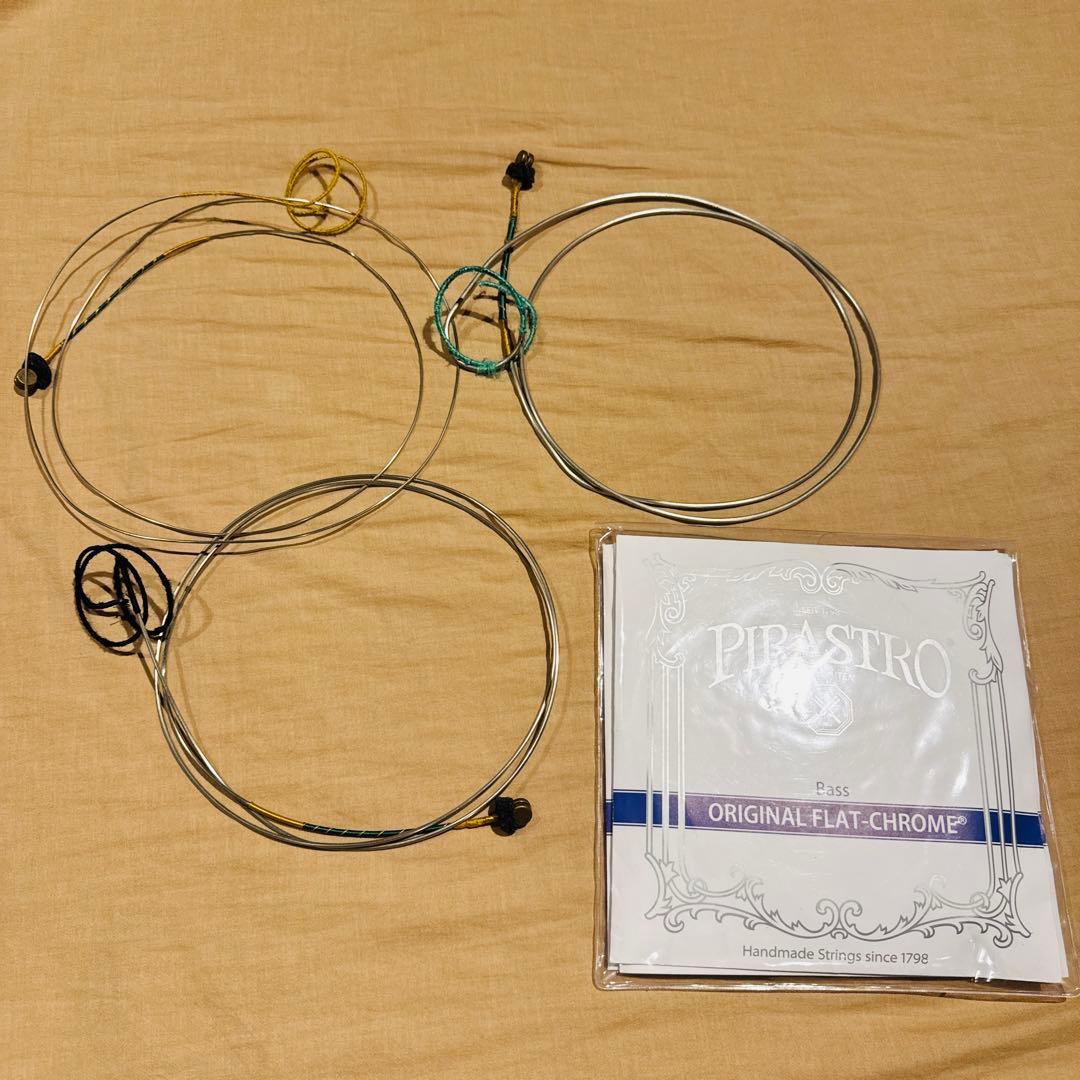 ピラストロ オリジナルフラットクロム コントラバス中古弦 GDAEセット