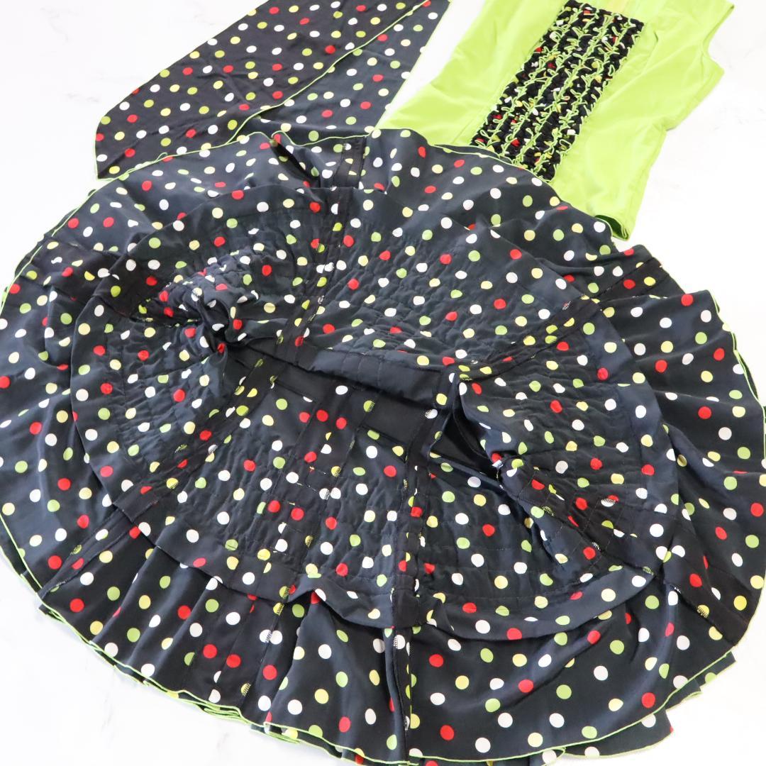 【美品 フラメンコ衣装】マルチカラー×胸元フリル ブラウス ファルダ シージョ