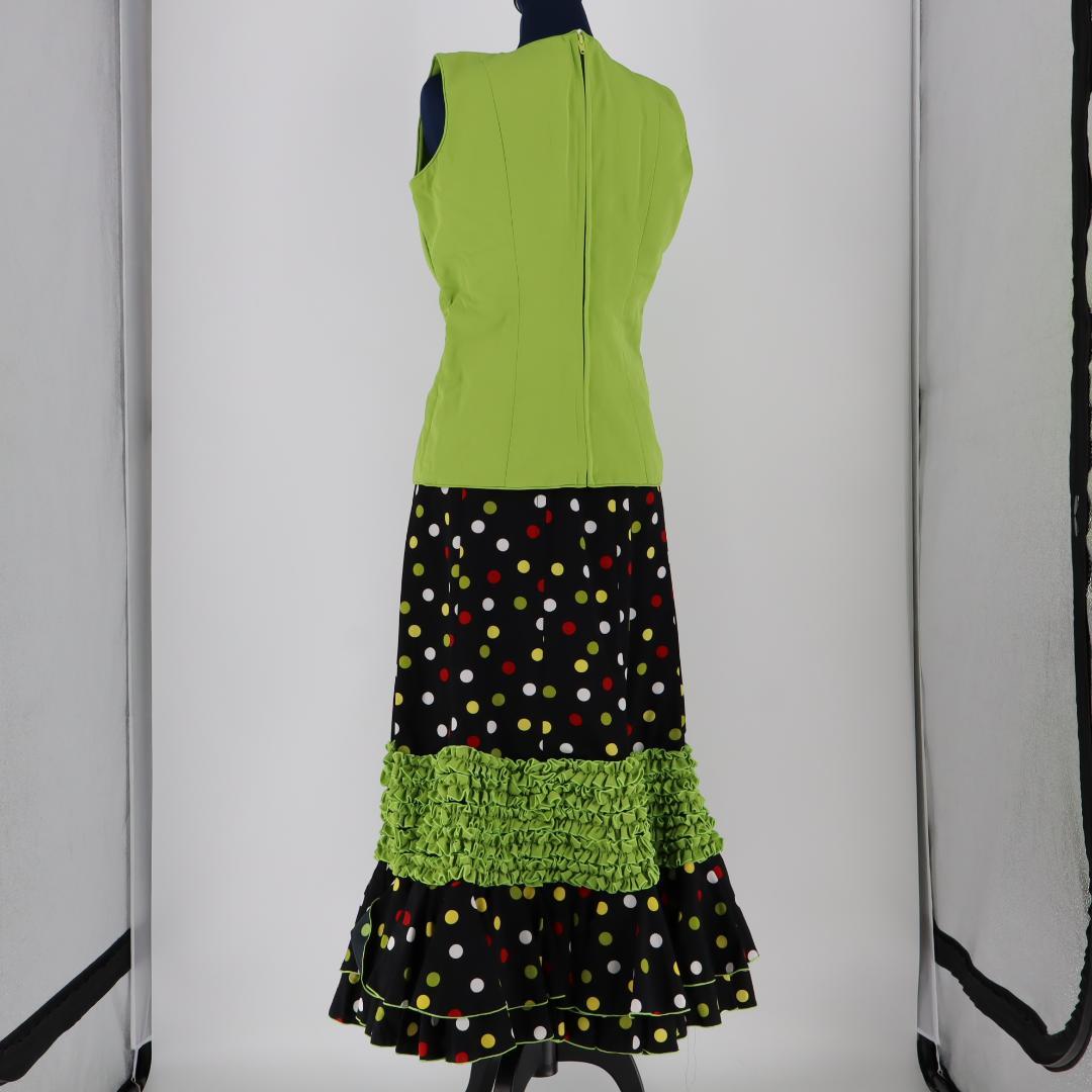 【美品 フラメンコ衣装】マルチカラー×胸元フリル ブラウス ファルダ シージョ