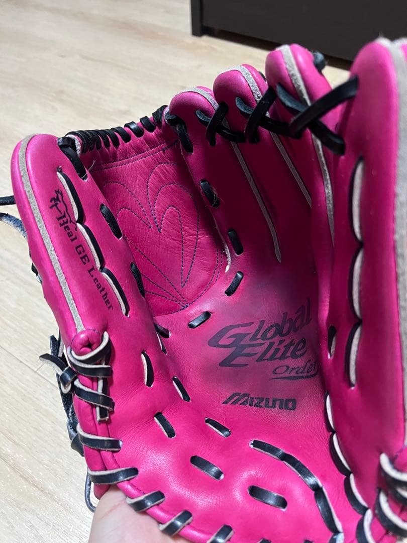 グローバルエリート オーダー ミズノ 軟式 グローブ ピンク ブラック