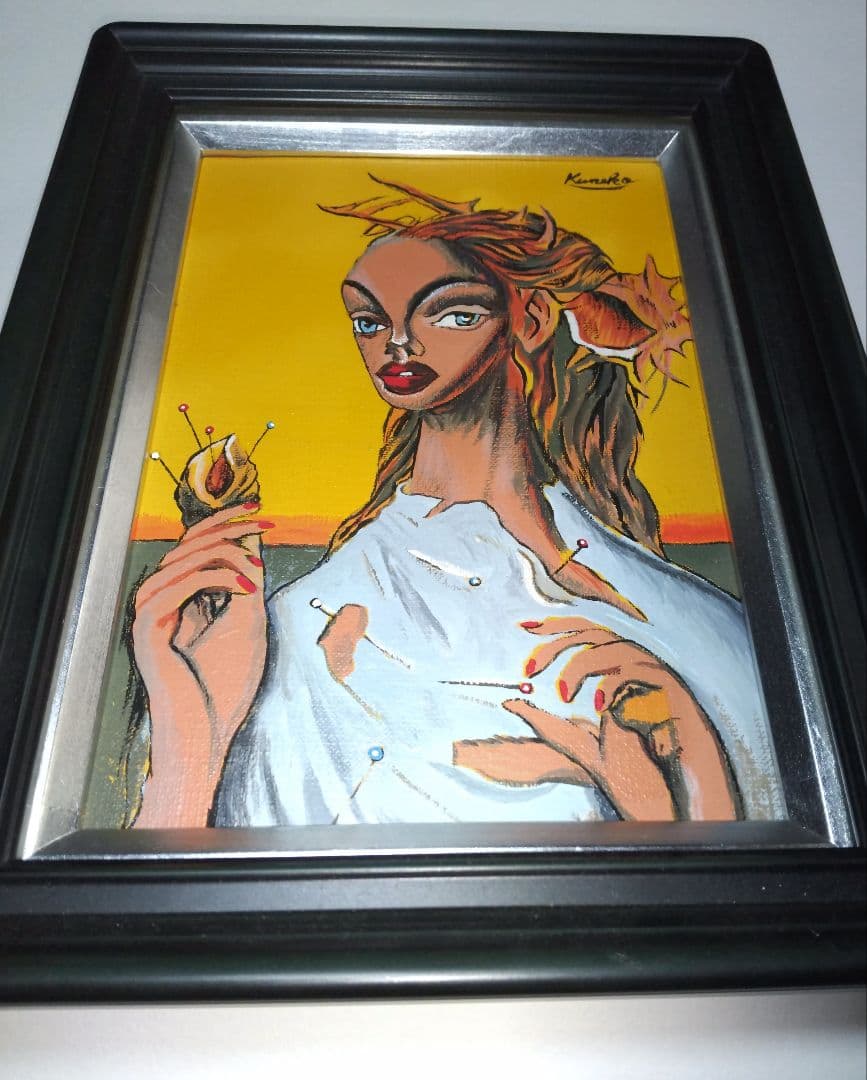 金子国義、絵画、油彩、SM号、暁オ閉じる女、新品額縁、肉筆、鴨居玲、高塚省吾。