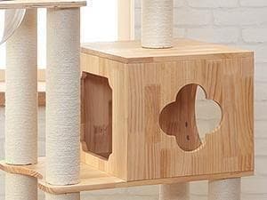 高級 キャットタワー 木製 多頭飼い 据え置き型 大型 爪とぎ 宇宙船　猫家族
