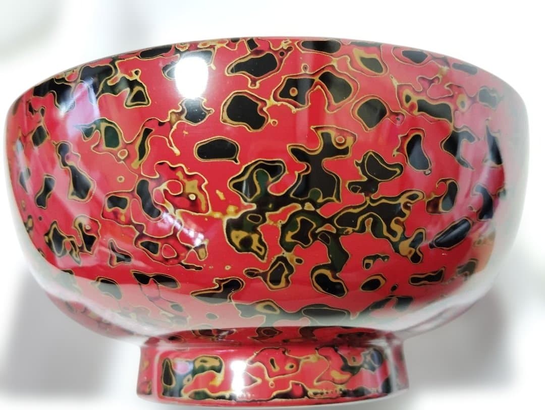 津軽塗　唐塗　呂・赤　夫婦椀