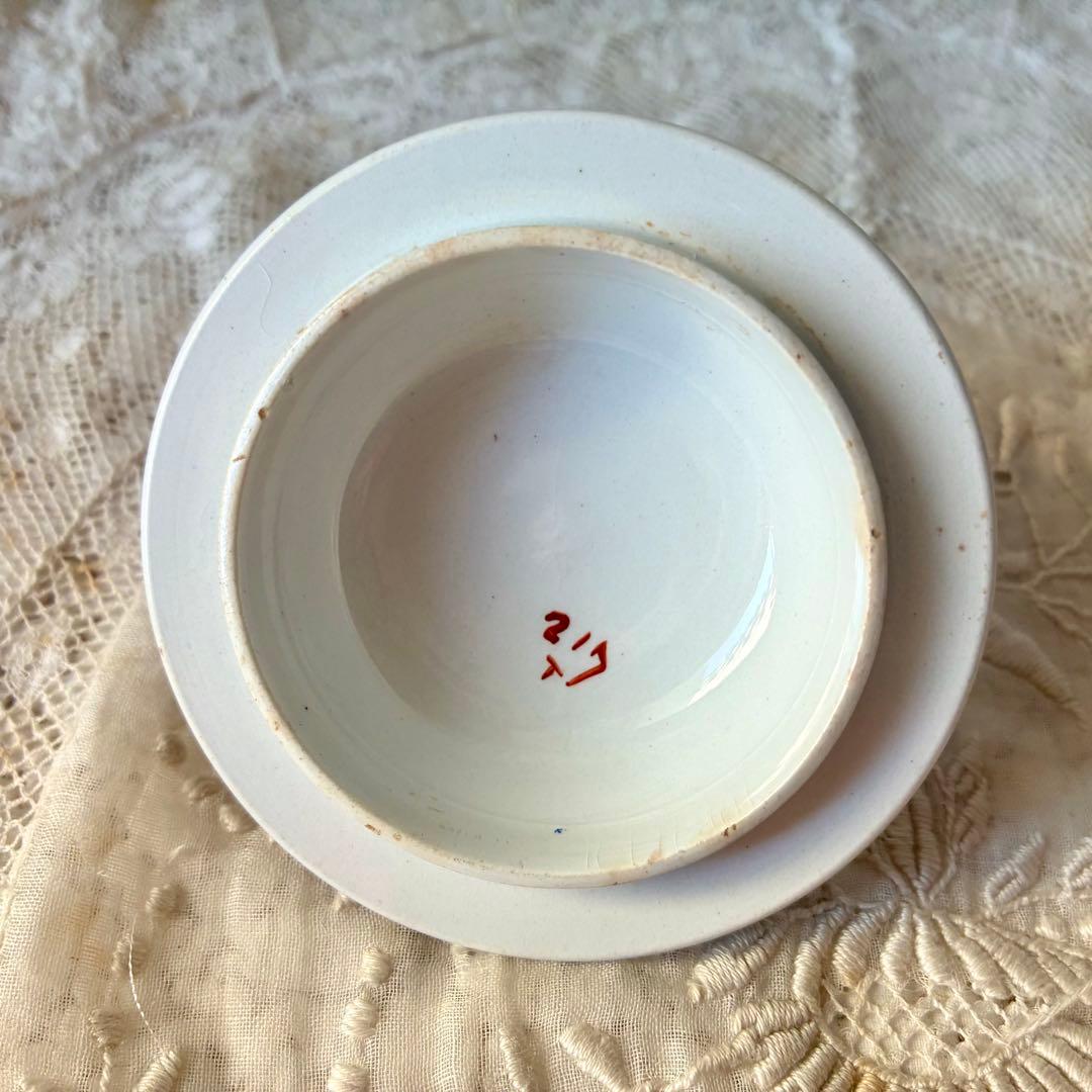 サルグミンヌミントンシュクリエ　ブルー青　シュガーポット　フランスアンティーク