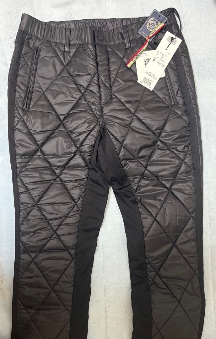 オロビアンコ キルティングスリムパンツ ブラック