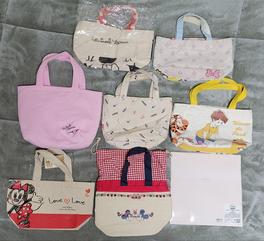 Disney キャラクター 小型トートバッグ & タオルハンカチ まとめ売り