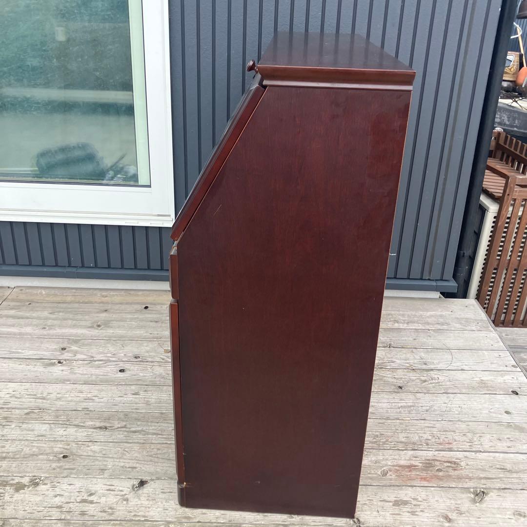 上ヶ嶋木工 旭川家具 英国クラシック 木製ライティングビューロ サイドボード文机