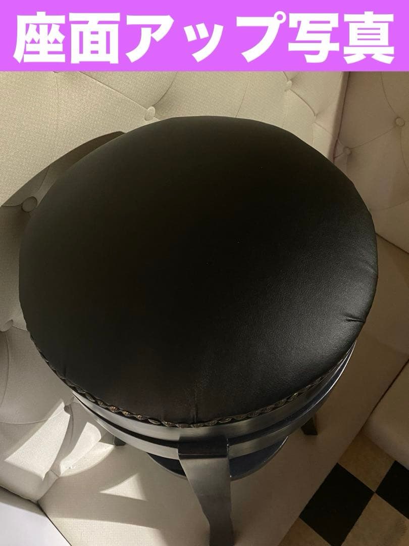 希少♦️猫脚 鋲留 ヴィンテージ ハイスツール♦️ゴシック♦️マットブラック♦️送料込