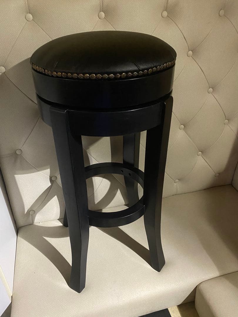 希少♦️猫脚 鋲留 ヴィンテージ ハイスツール♦️ゴシック♦️マットブラック♦️送料込