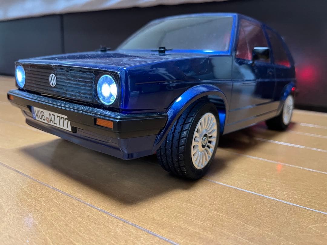 【中古】TAMIYA ゴルフ2ボディ (MF-01Xシャーシ) プロポ付き