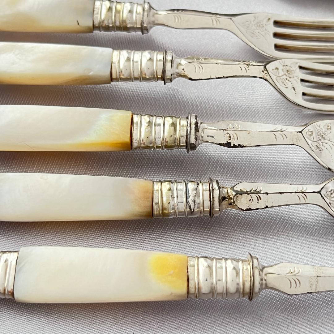 【英国】【白蝶貝】パストリーセット10本 マザーオブパール Victorian