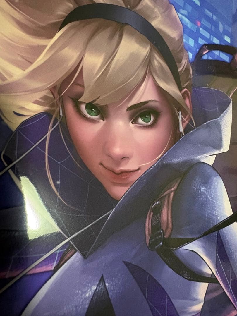 スパイダーグウェン アンマスク リー・ジーヒョン アートプリント 未開封