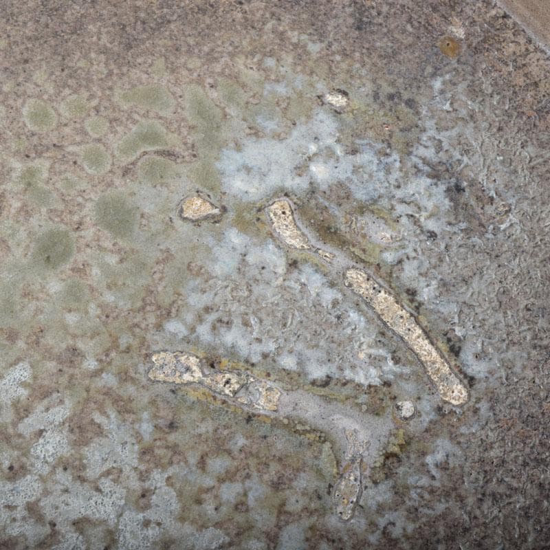 和食器　焼〆　南蛮皿　大皿　在銘　共箱　N　8740A