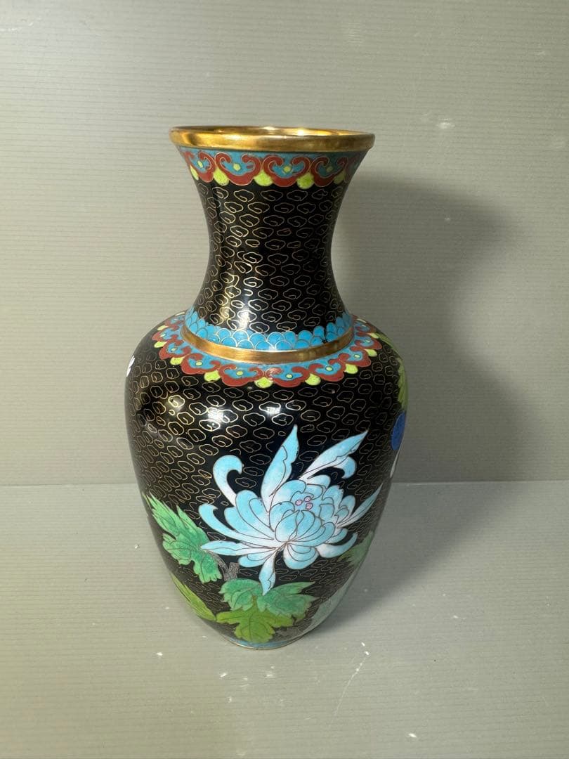 2491 七宝焼　景泰藍　琺瑯　花瓶