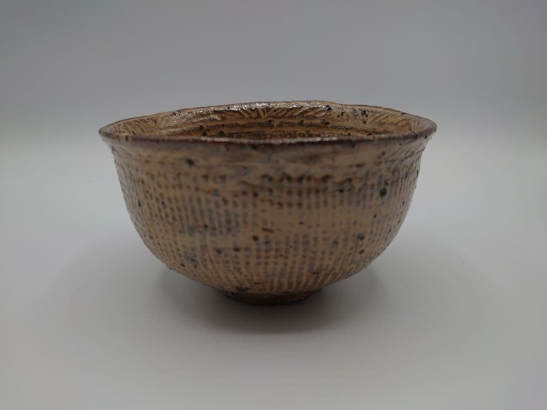 吉田明(物故)作 三島手抹茶茶碗／共箱
