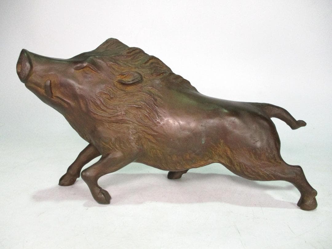 ブロンズ像 鋳銅 猪像 雅車 作 無病息災 子孫繁栄 縁起物 置物 いのしし