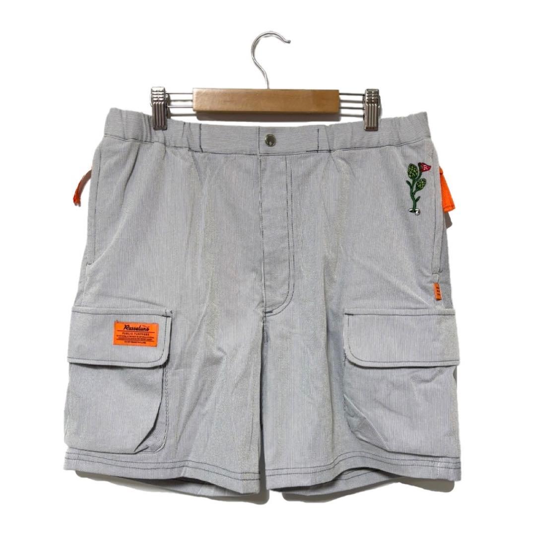 新品 ラッセルノ ゴルフ シアサッカー カーゴショーツ ネイビー M/L