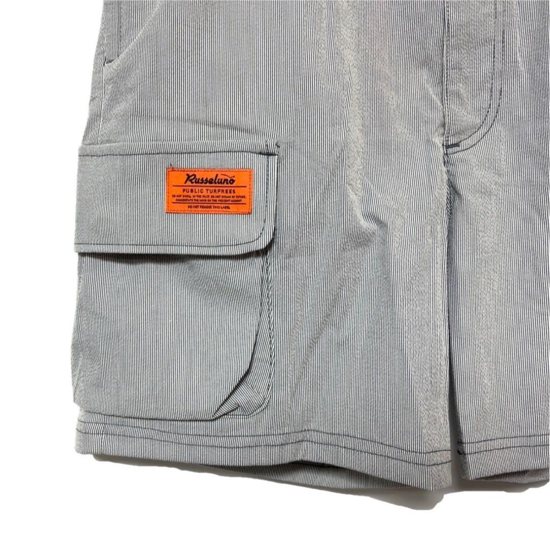 新品 ラッセルノ ゴルフ シアサッカー カーゴショーツ ネイビー M/L