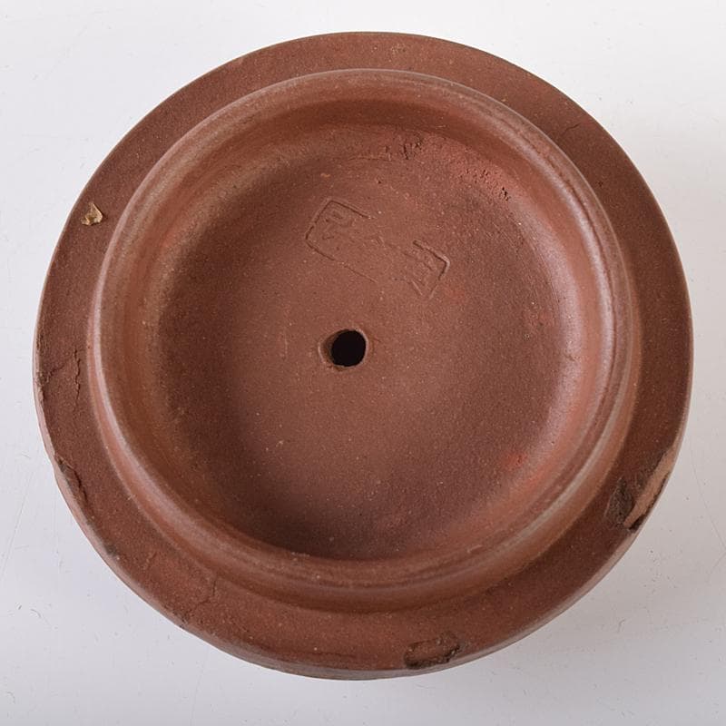 中国　小六方　紫砂　朱泥　漢詩草文　六角急須　茶壷　V　R8293