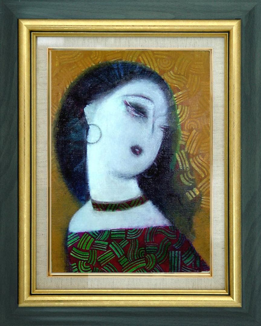 油絵 菅家令子 絵 絵画 インテリア F4-12023 女性像