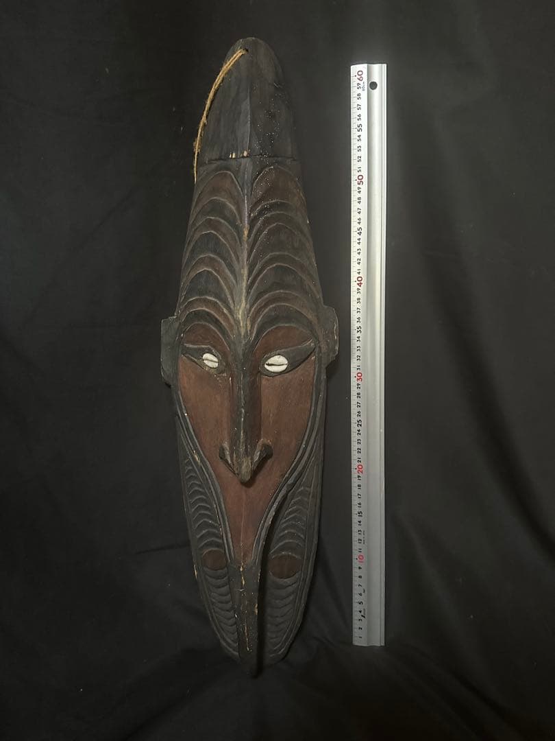 パプアニューギニア アンティーク 木彫り 仮面/62cm/魔除け