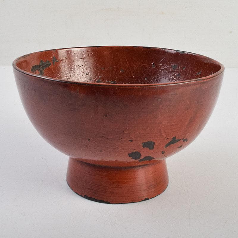 根来塗　時代根来　朱塗　在銘　椀　時代箱　C　R9401