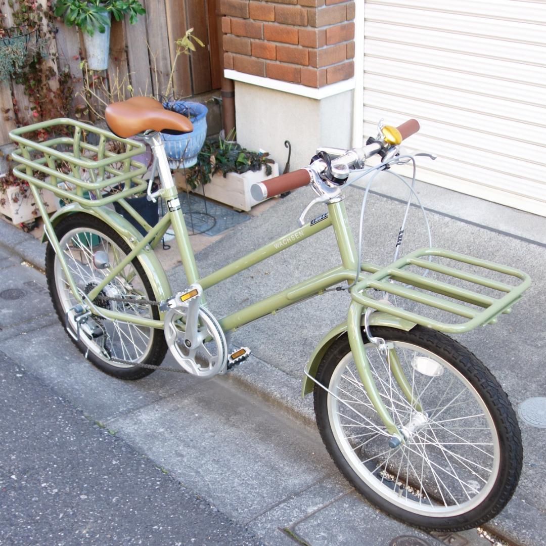 美品 自転車 20インチ ミニベロ 6段変速 WACHSEN ROKE グリーン