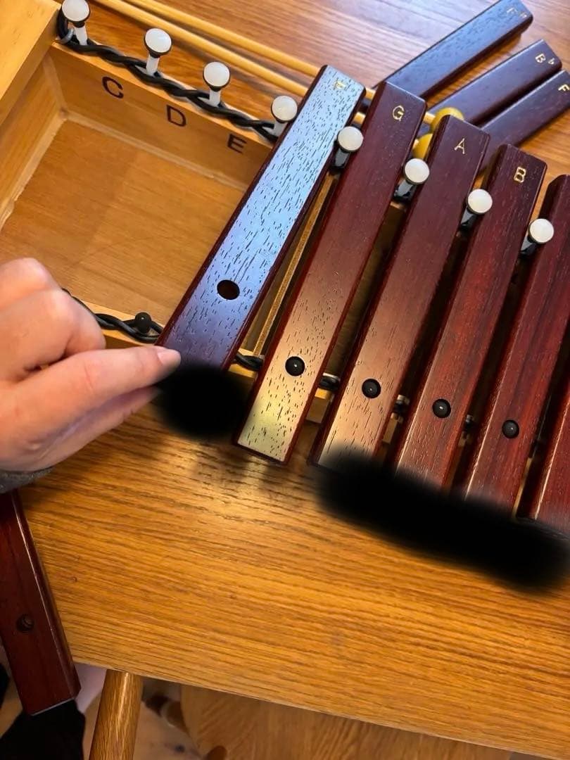 こおろぎ社　卓上　木琴 シロボックス　ソプラノ 本体部　（幹音）＋派生音3つ付き