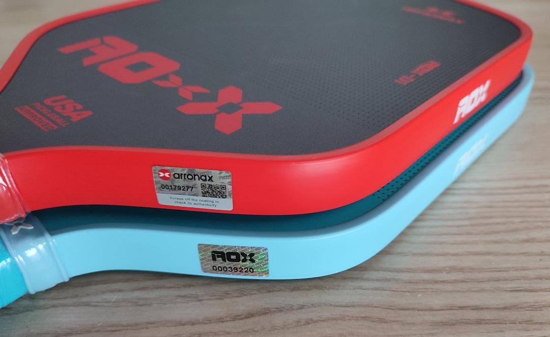 2個セット ピックルボール パドル ARRONAX カーボン加工の摩擦面 青 赤