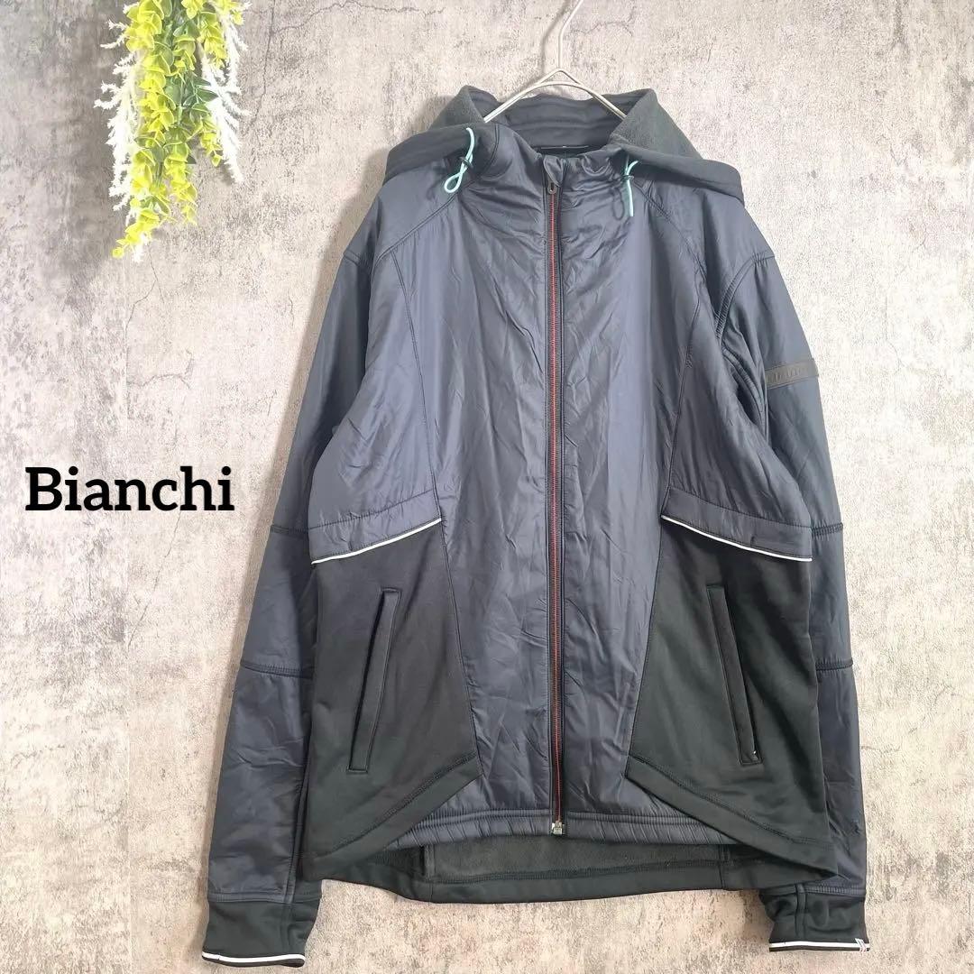 ビアンキ　サイクルジャケット　サイクルウェア　裏起毛　防風　ハイブリッド構造　S