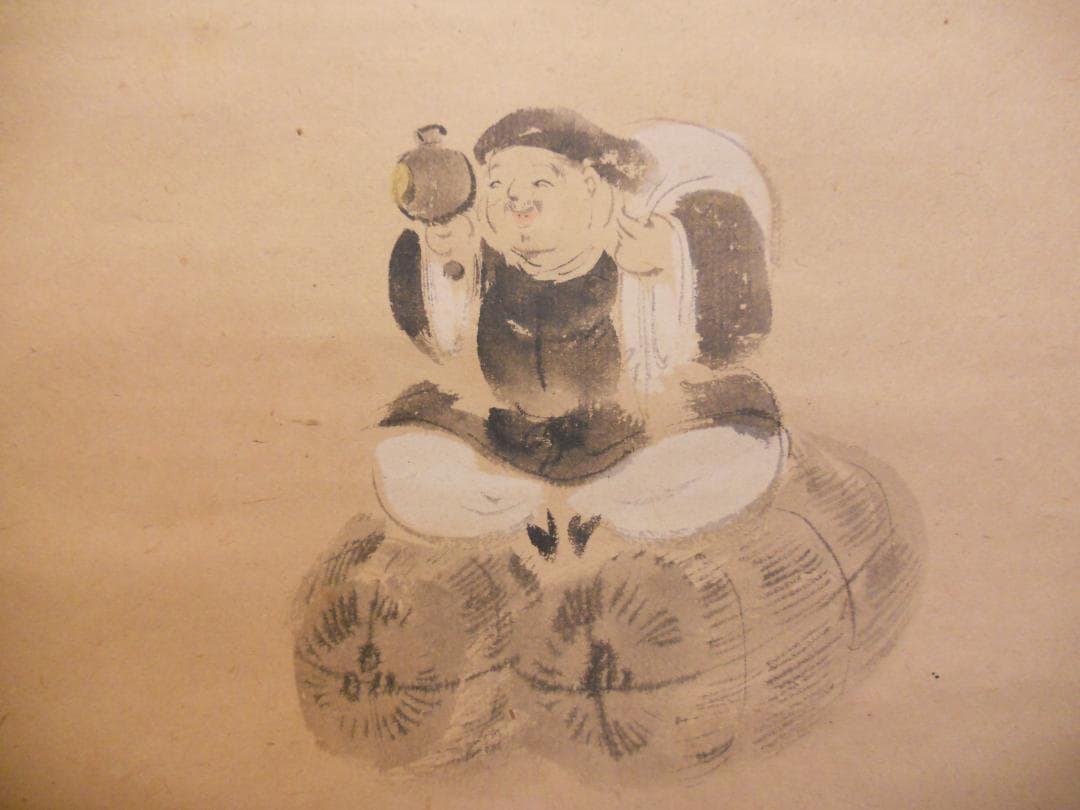 掛け軸 雲鳳 大黒様 七福神 紙本 希少 軸装 茶道具 掛軸 です。