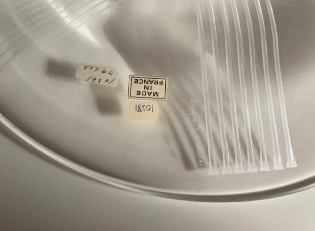 新品ラリックヴェルヌイユ大皿 32cm 購入時のシール有サイン入