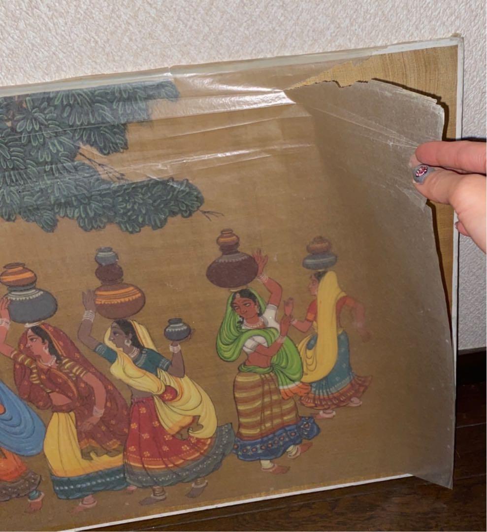 そろそろ残り少なく（´-`）【インド布絵】「GARWA DANCE」／送料込