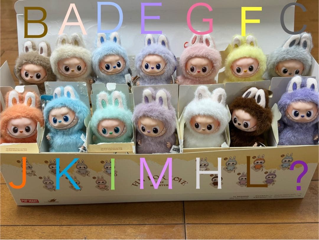 パ*ダ様 イニシャルラブブ　ミニラブブ　A-M アソートボックス　14体セット