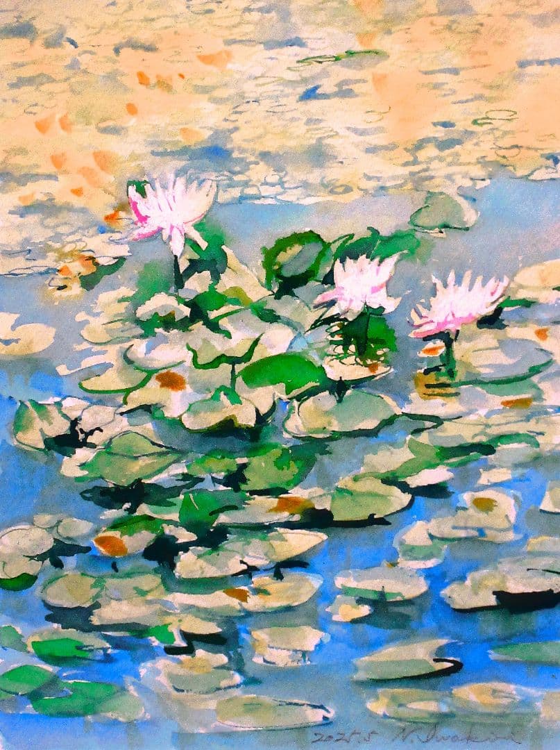 睡蓮 ( 額装済み)