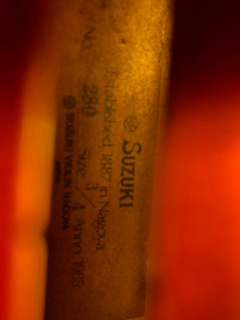 【駒&魂柱調整済】Suzuki分数バイオリンNo280 3/4 1985