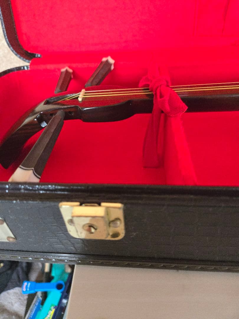 国産　守礼印 ハードケース 琉球 沖縄 三線 全長79cm 蛇皮柄