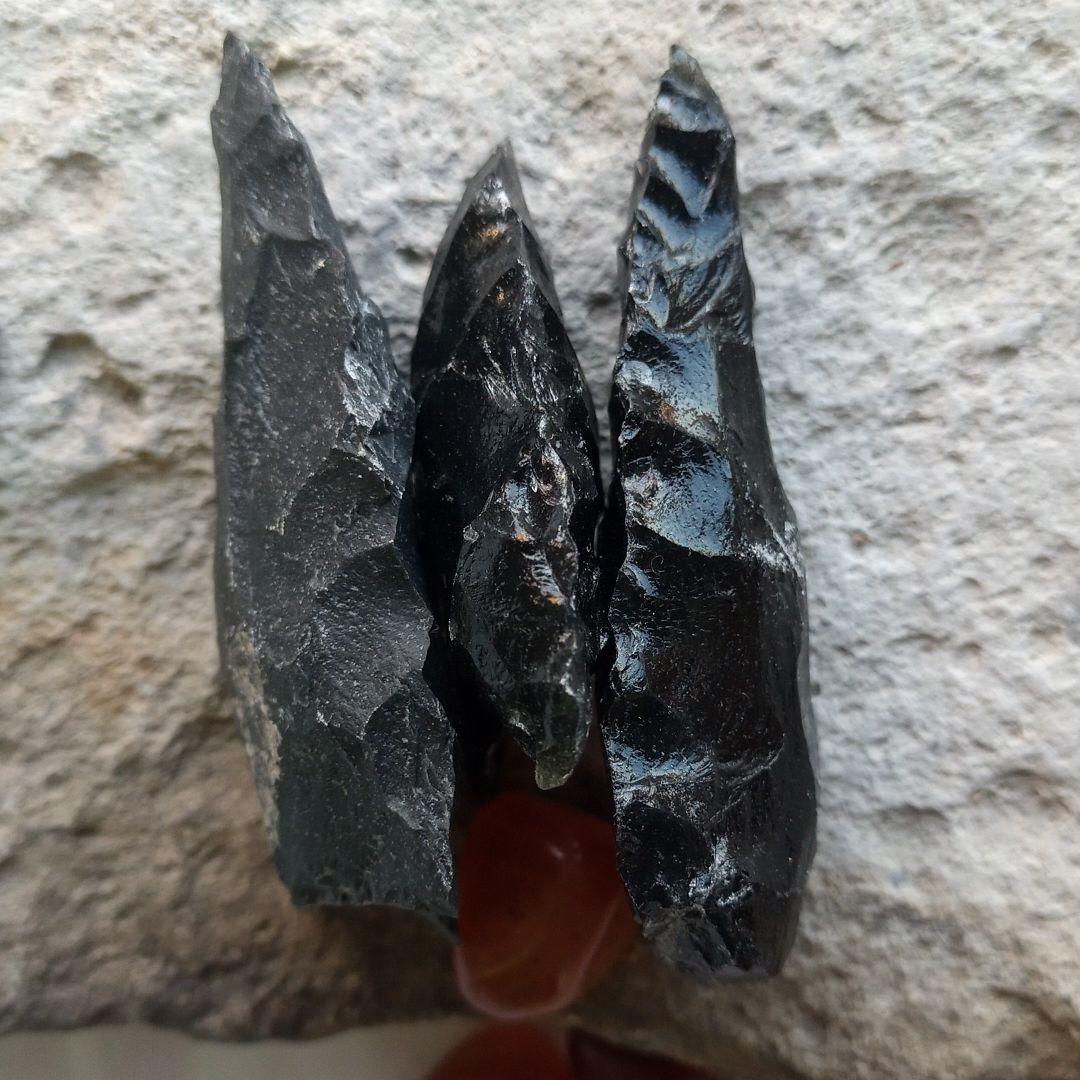 黒曜石 サヌカイト石槍 尖頭器　縄文模写　石器 入門編　　195