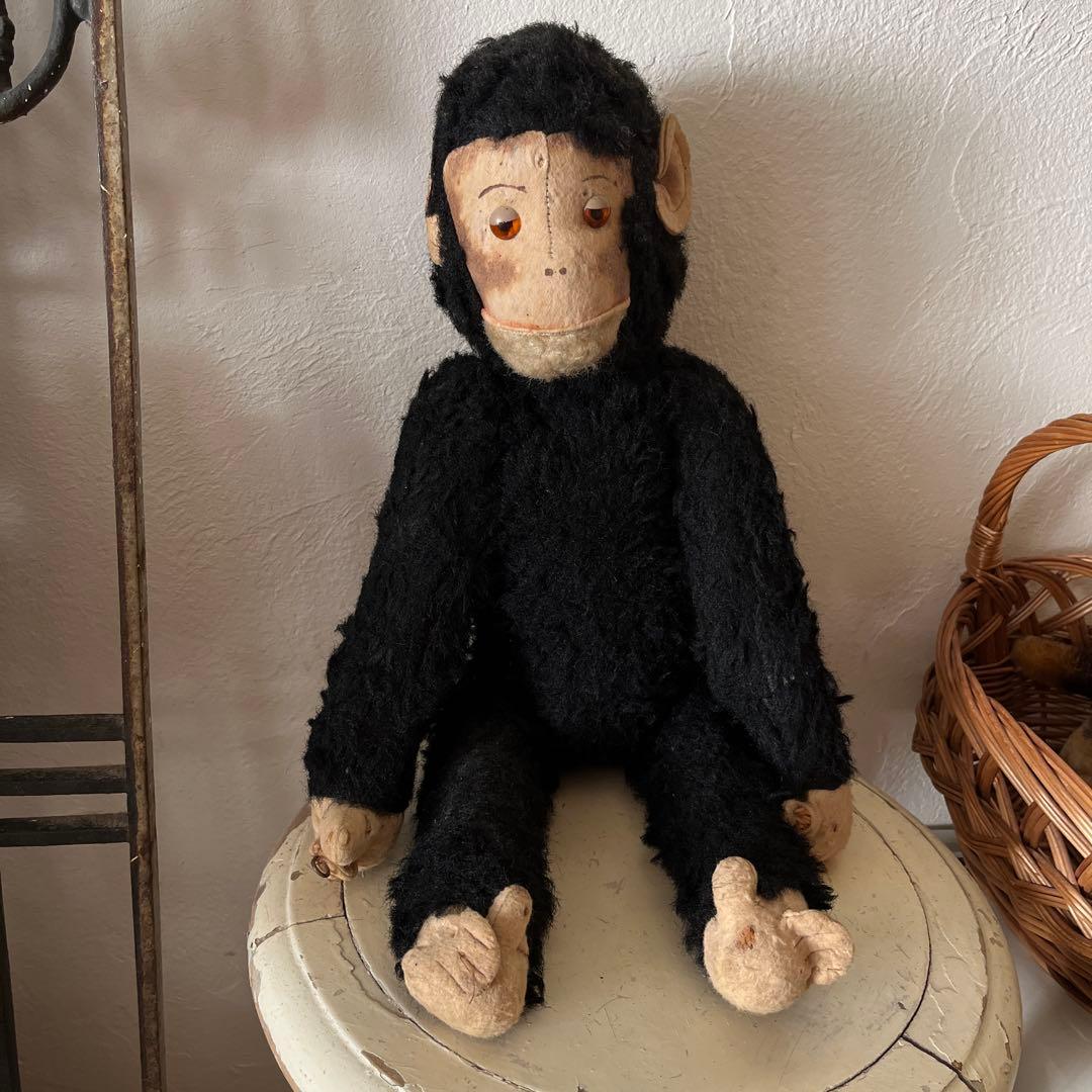 ドイツ　アンティーク　サル　猿　ぬいぐるみ　お座り49cm ベア　ビンテージ