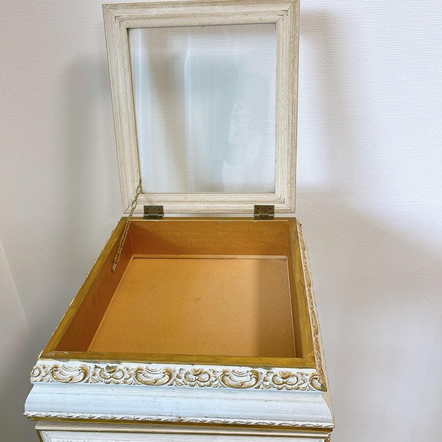 【イタリア製】金彩装飾 キュリオケース ガラスキャビネット アンティーク調