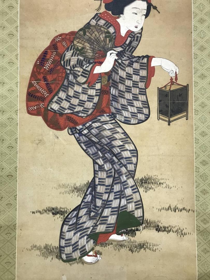 作者不詳/美人画/浮世絵/風俗画/掛軸☆宝船☆AH-672