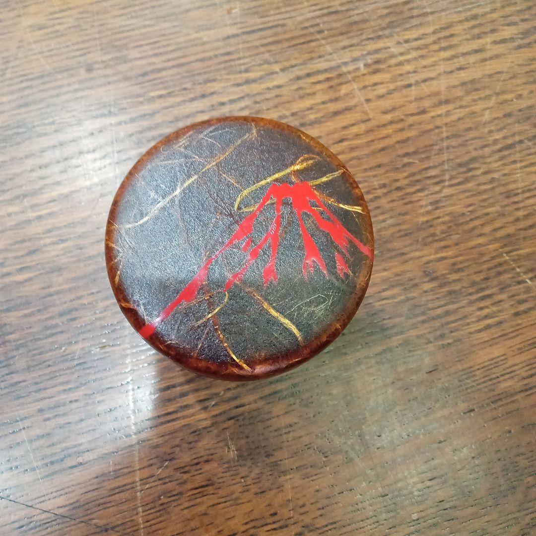 棗 1月 赤富士山 雲竜和紙張 大棗 剛山 書付 茶道具 正月 初釜