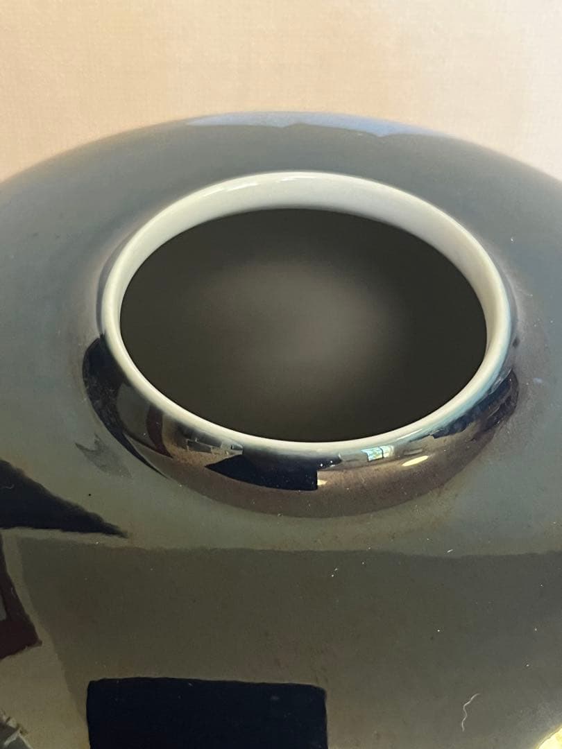 人間国宝 中田一於 釉裏銀彩 花瓶 N46 日本工芸会正会員 九谷焼