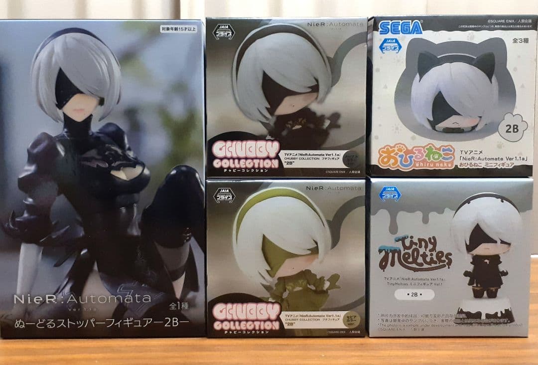 ニーアオートマタ　フィギュア　ちょこのせ　チャビー　タイニー　2B　5点セット