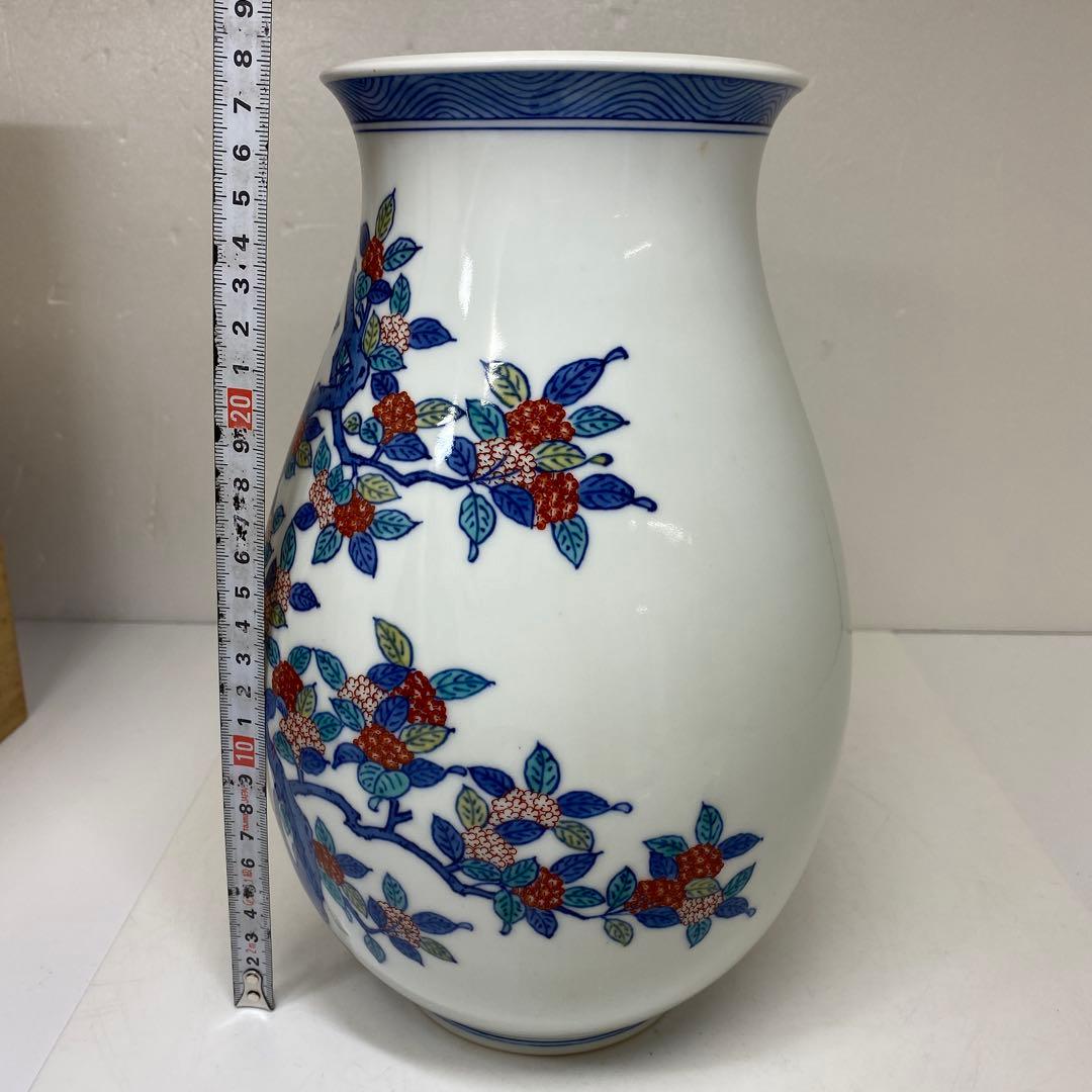 今泉今右衛門　花入　共箱　高さ約28.1㎝ タニト　東さ7-0310③