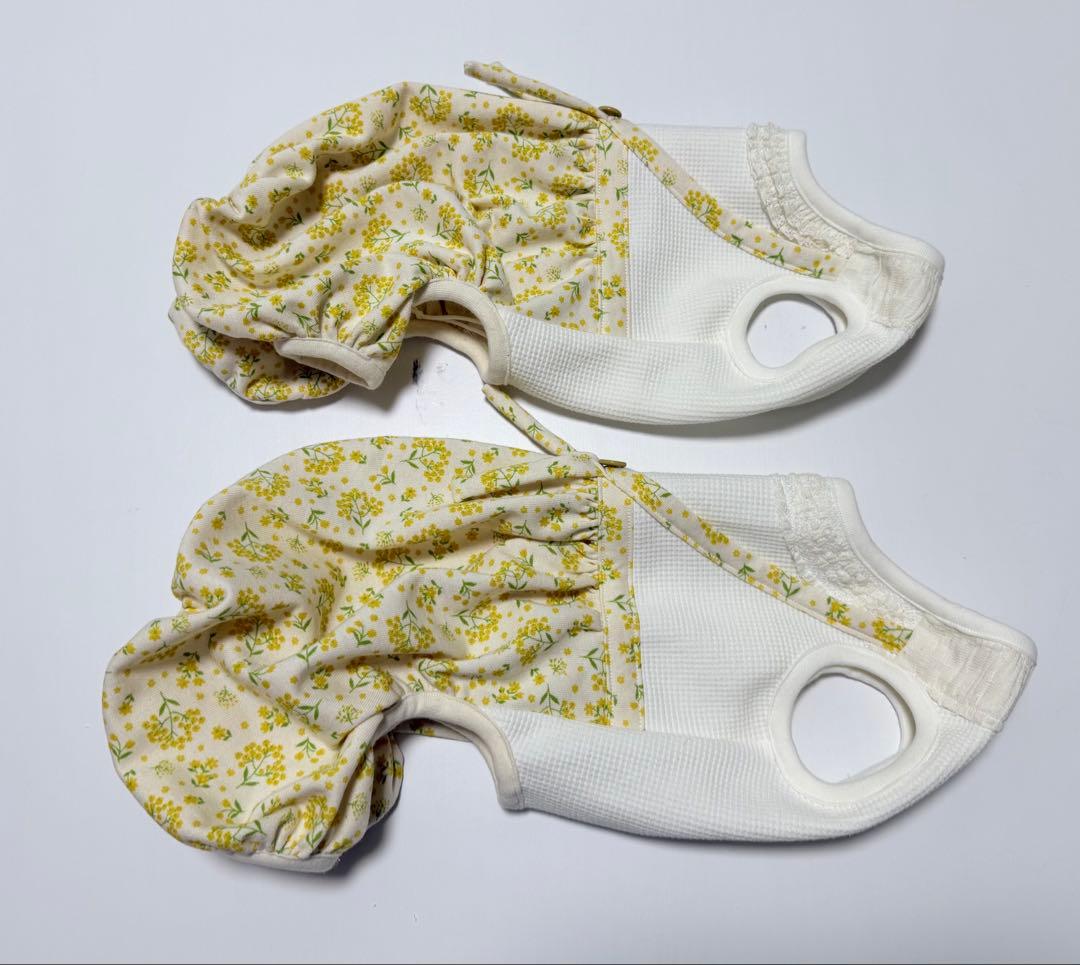 サラダページです　ダックスフンド　犬服　わんこ服　ロンパース　ミモザ　春