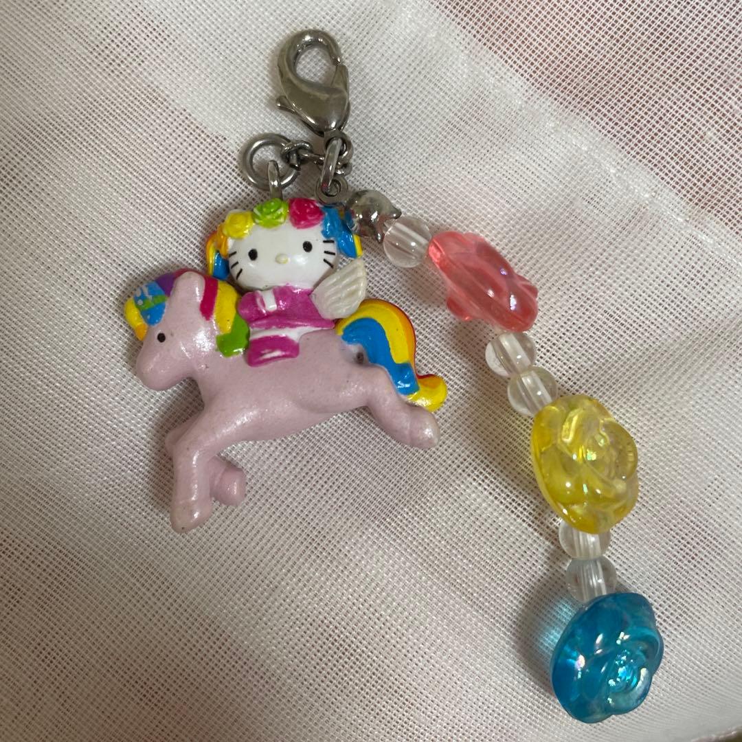 ハローキティ　ウイングピース　ユニコーン　ファスナーマスコット