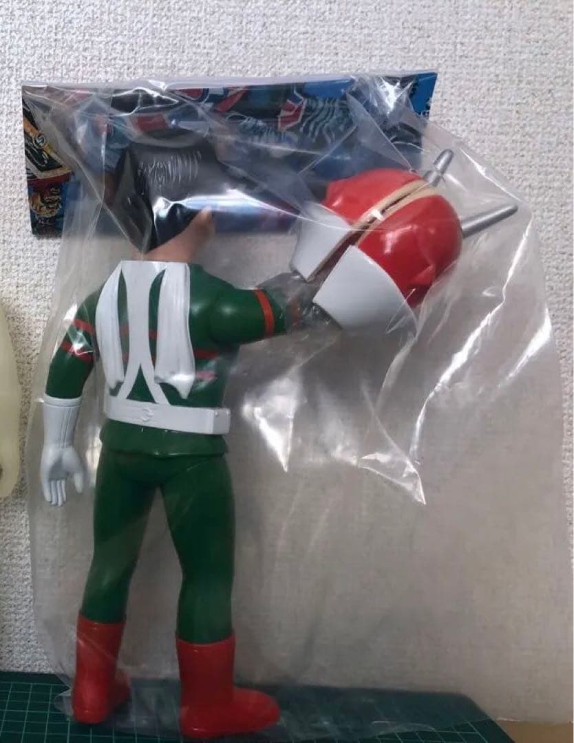 面取れ★仮面ライダーV3★石森プロ　ポピーJAPAN Ｖ３ソフビ