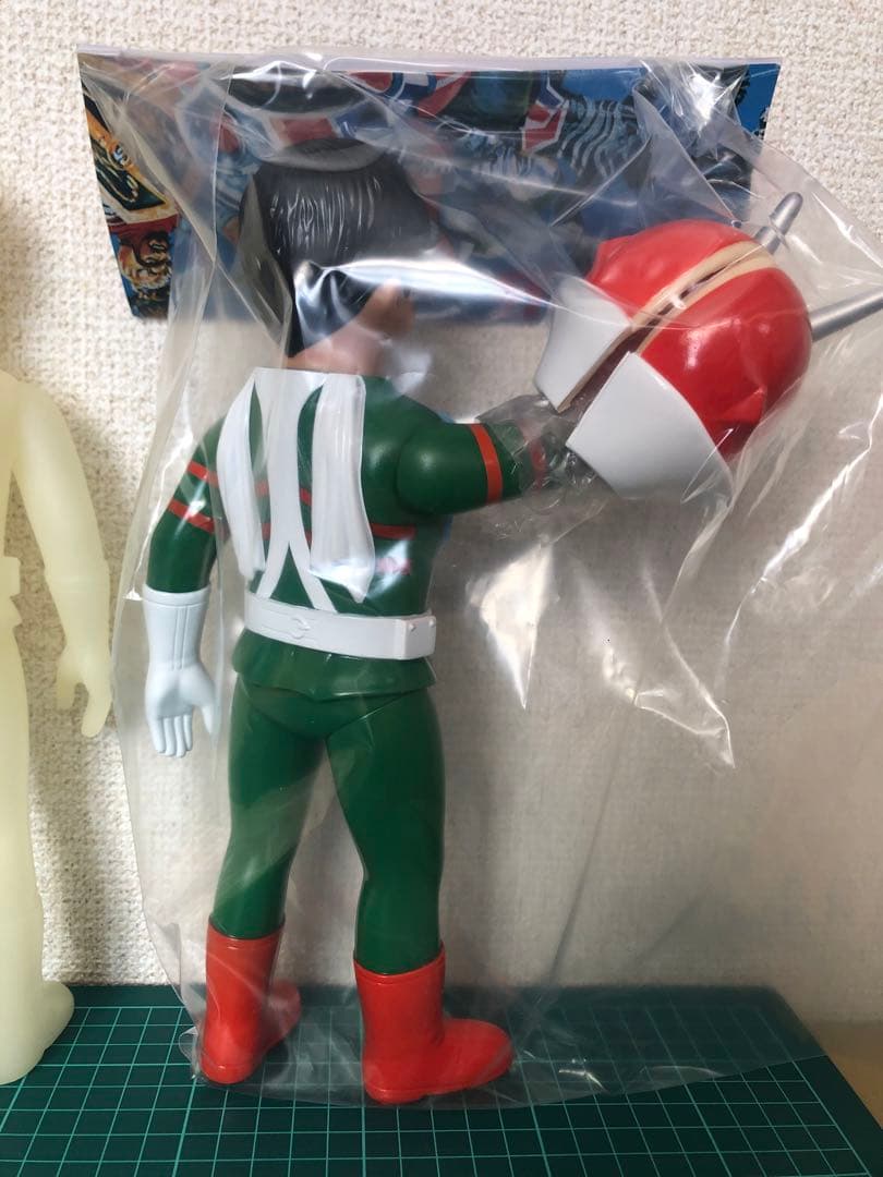 面取れ★仮面ライダーV3★石森プロ　ポピーJAPAN Ｖ３ソフビ